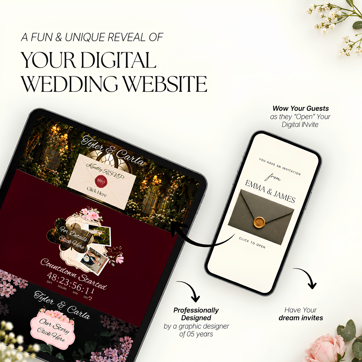 Editable Wedding Website Template | Canva Wedding Website | RSVP, Our Story & Wedding Details